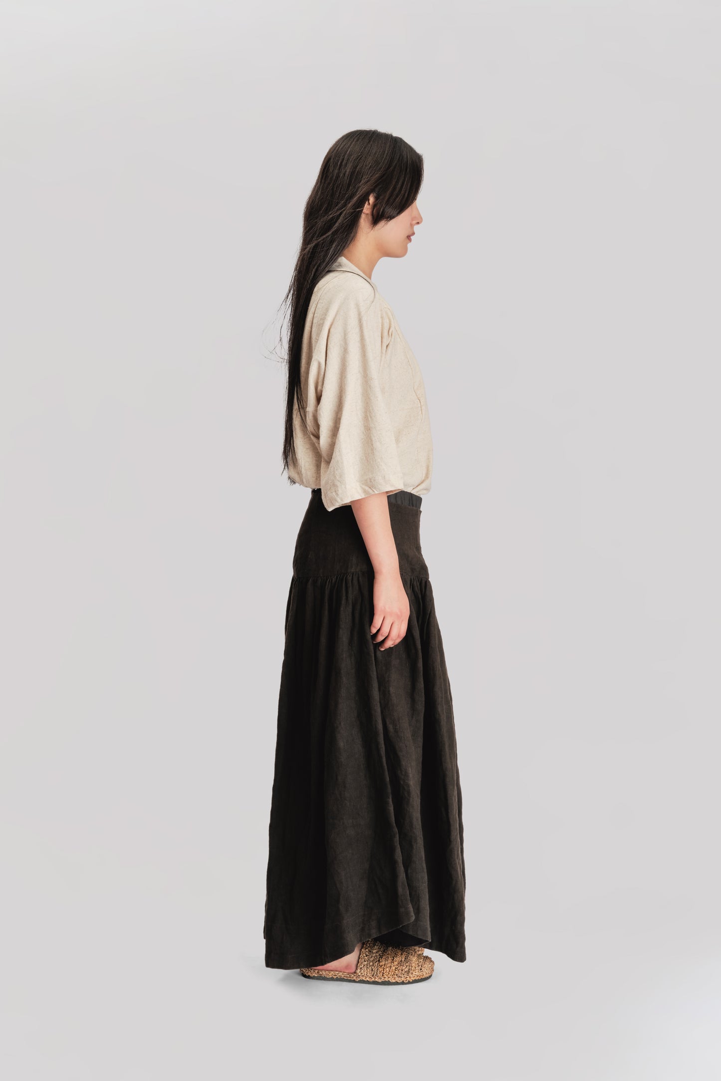 Bedouin Pant - Japanese Stonewashed Linen - Khaki Green