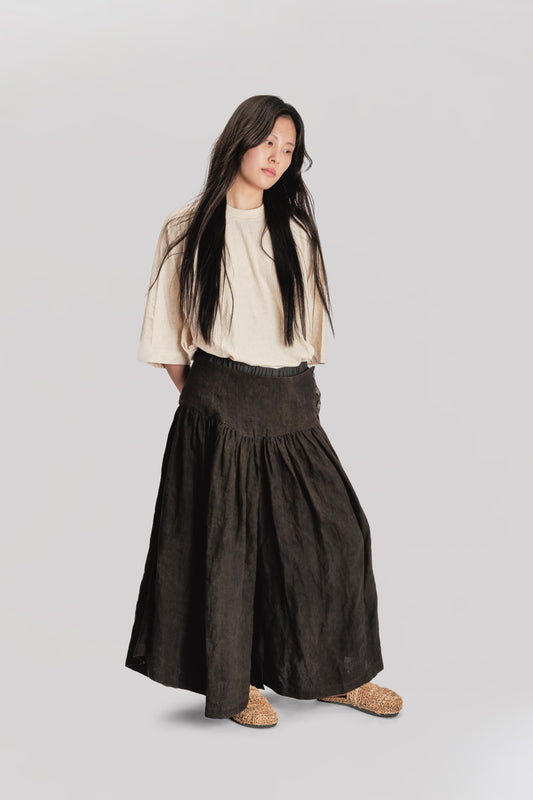 Bedouin Pant - Japanese Stonewashed Linen - Khaki Green