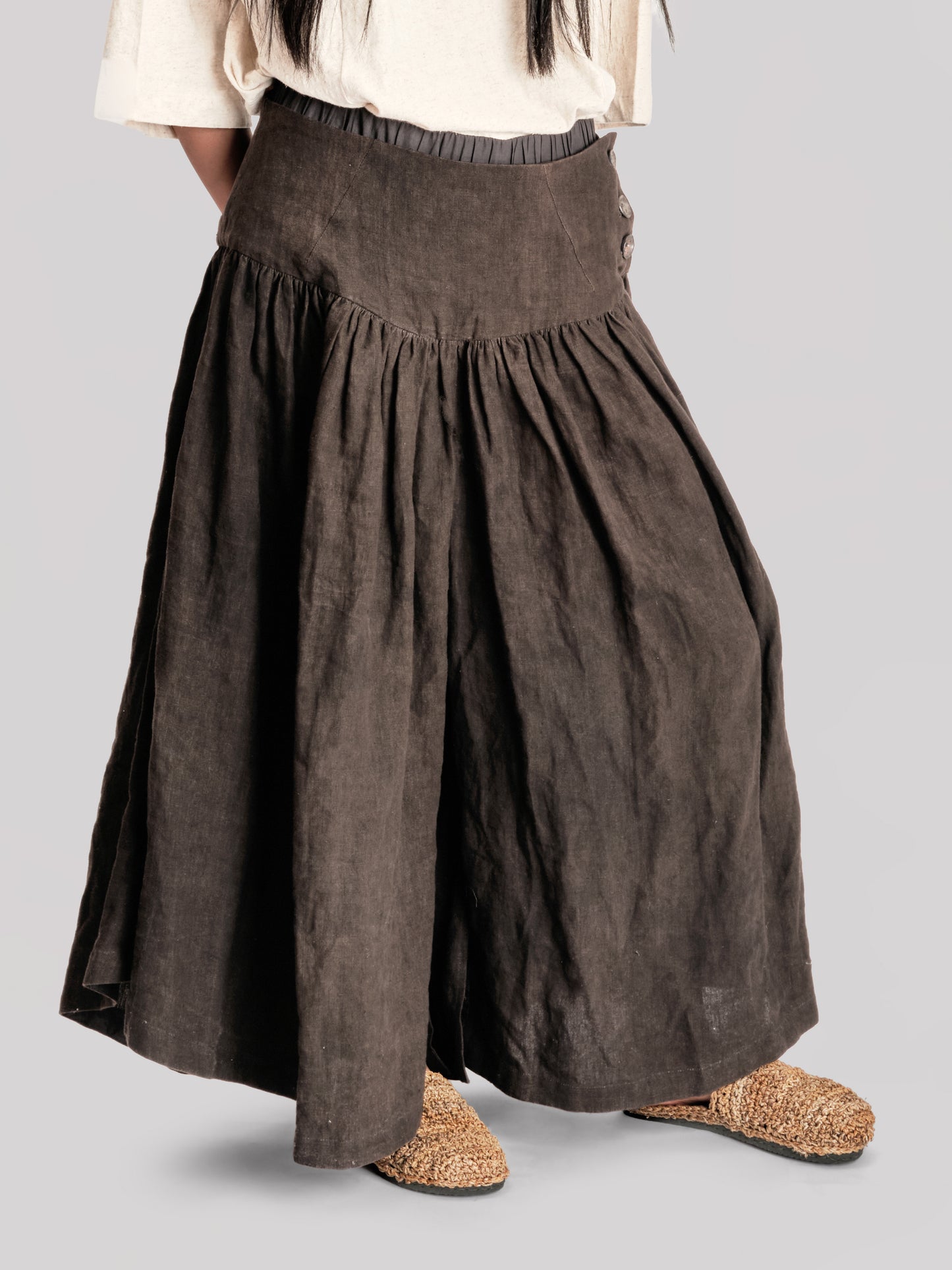 Bedouin Pant - Japanese Stonewashed Linen - Khaki Green