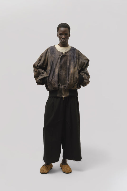 Roly Poly Jacket - Hand Painted Cotton Poplin - Dark Monet