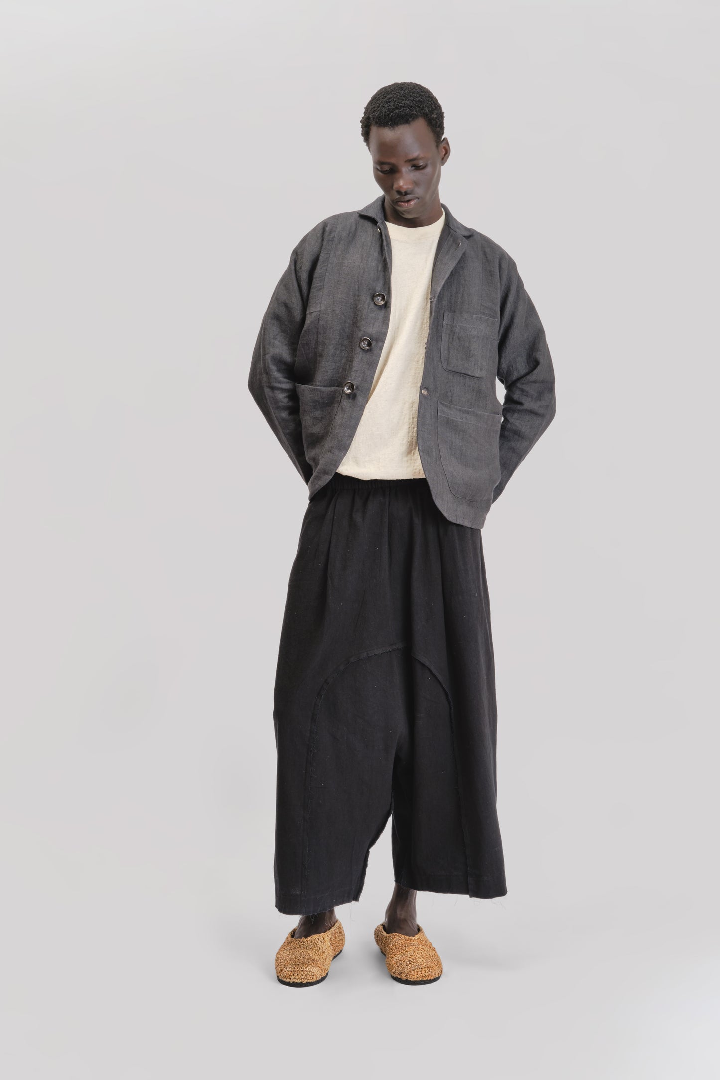 Hobo Pant – Crimped Cotton – Black