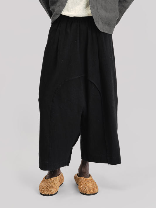 Hobo Pant – Crimped Cotton – Black