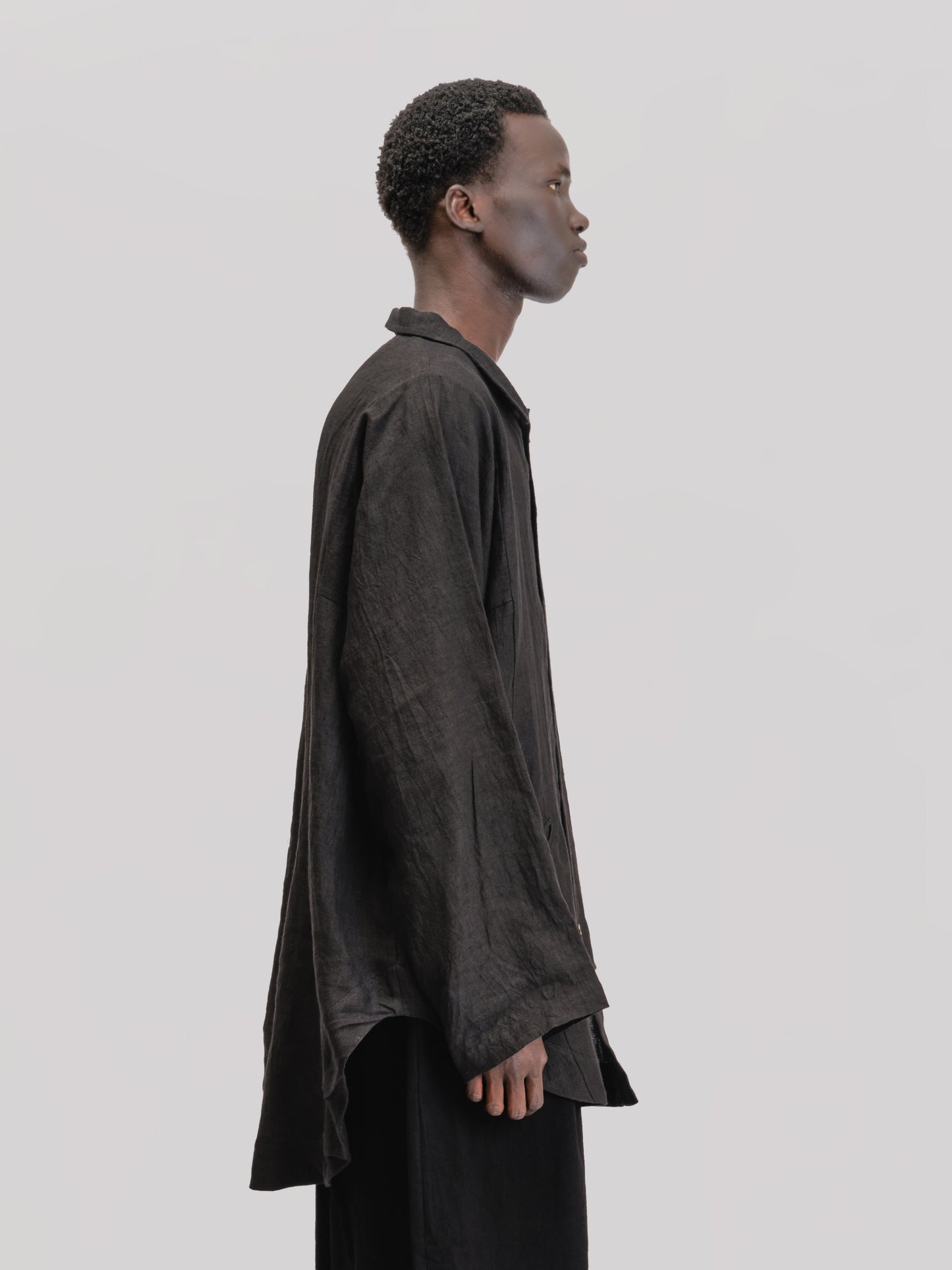 Farmer Shirt – Japanese Stonewashed Linen – Black