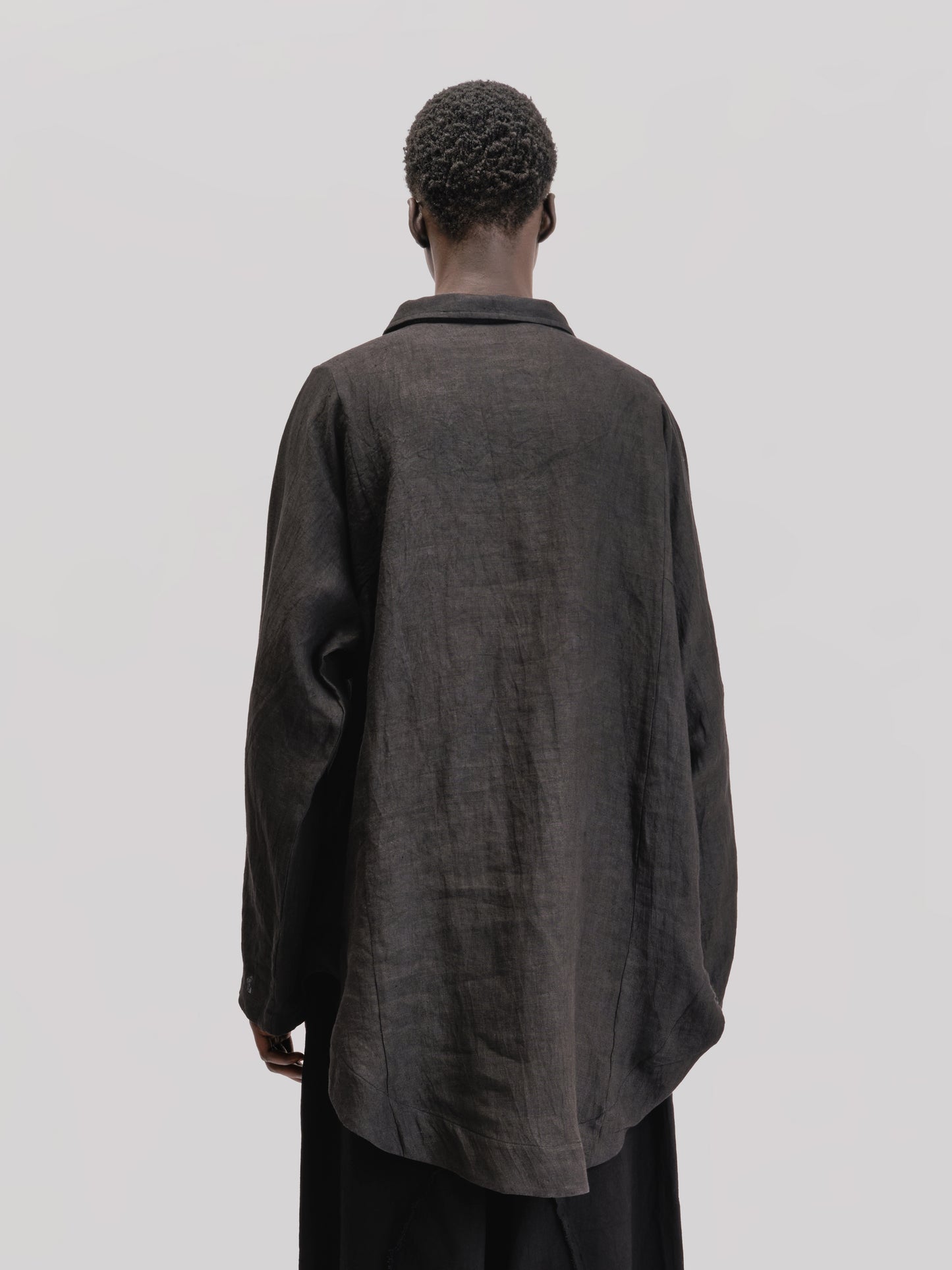 Farmer Shirt – Japanese Stonewashed Linen – Black