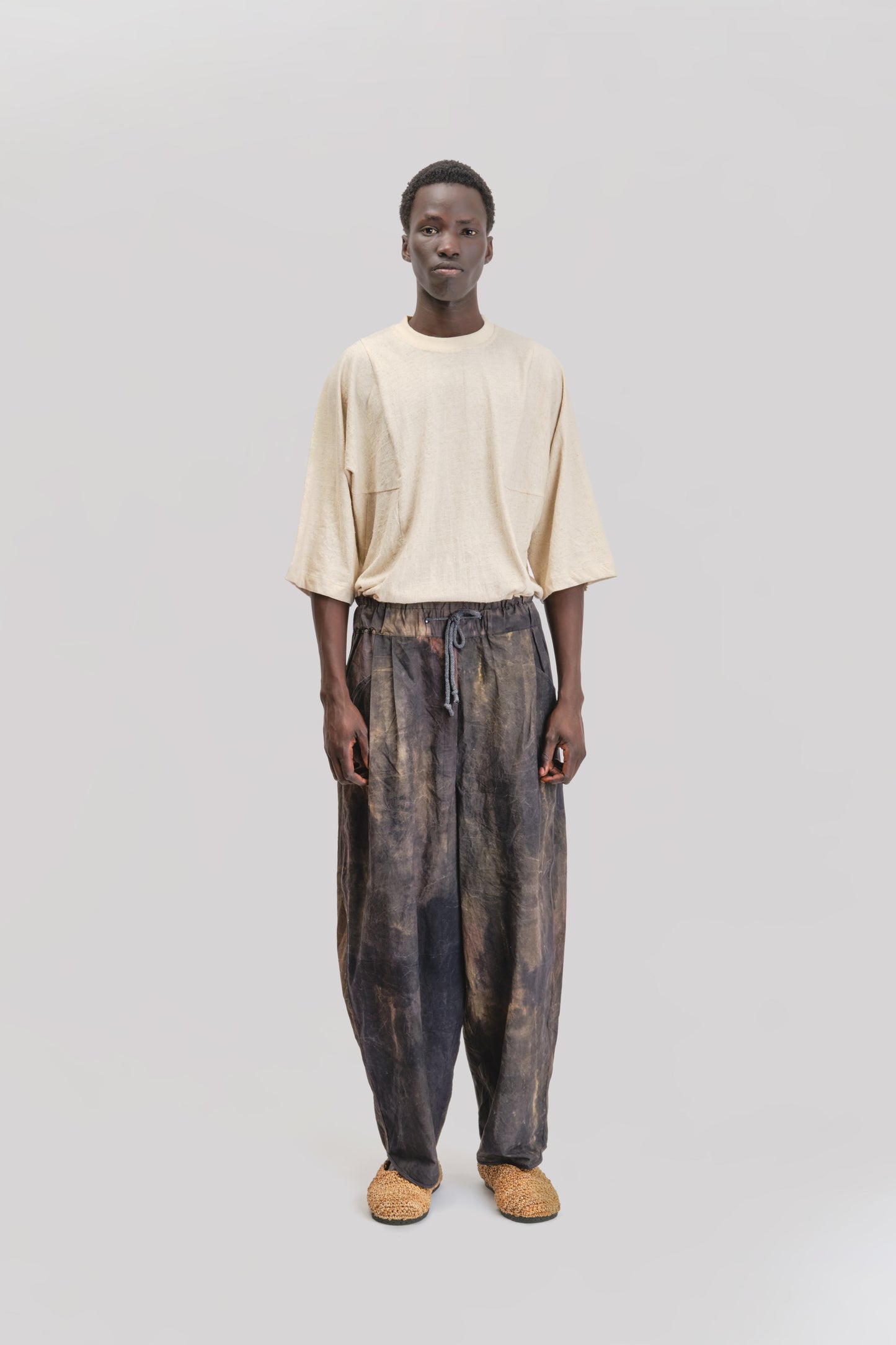 Sailor Pant – Hand Painted Cotton Poplin – Dark Monet