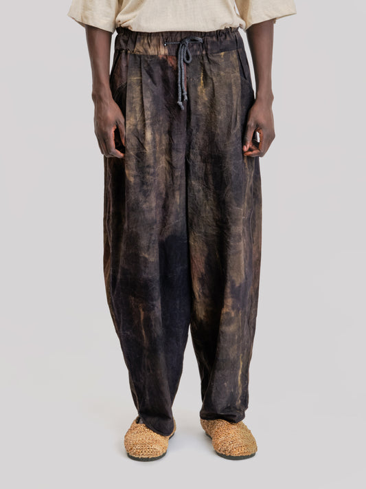 Sailor Pant – Hand Painted Cotton Poplin – Dark Monet