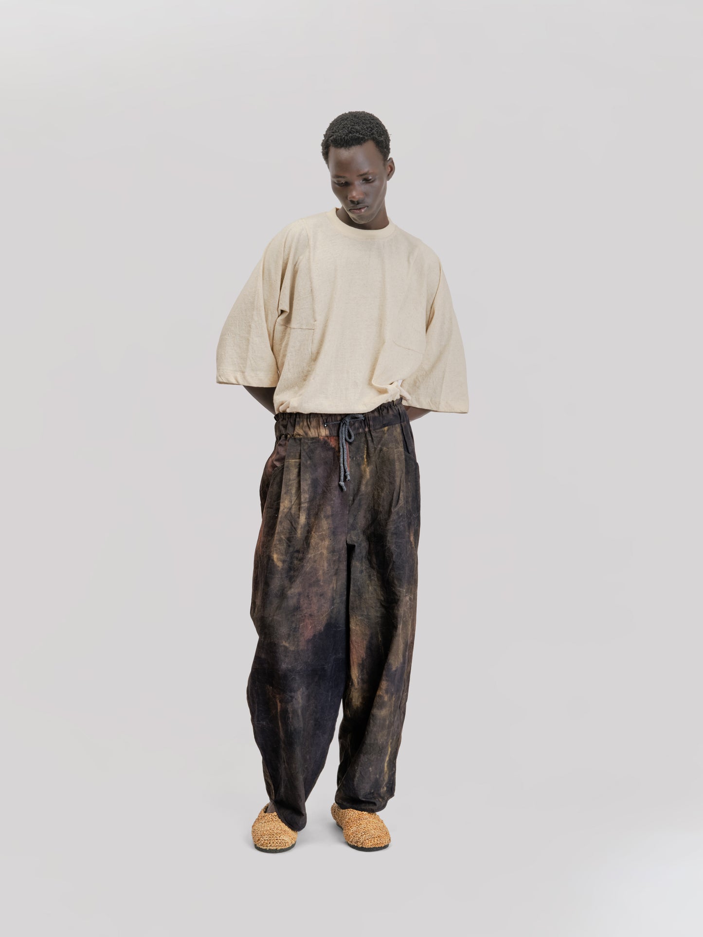 Sailor Pant – Hand Painted Cotton – Dark Monet