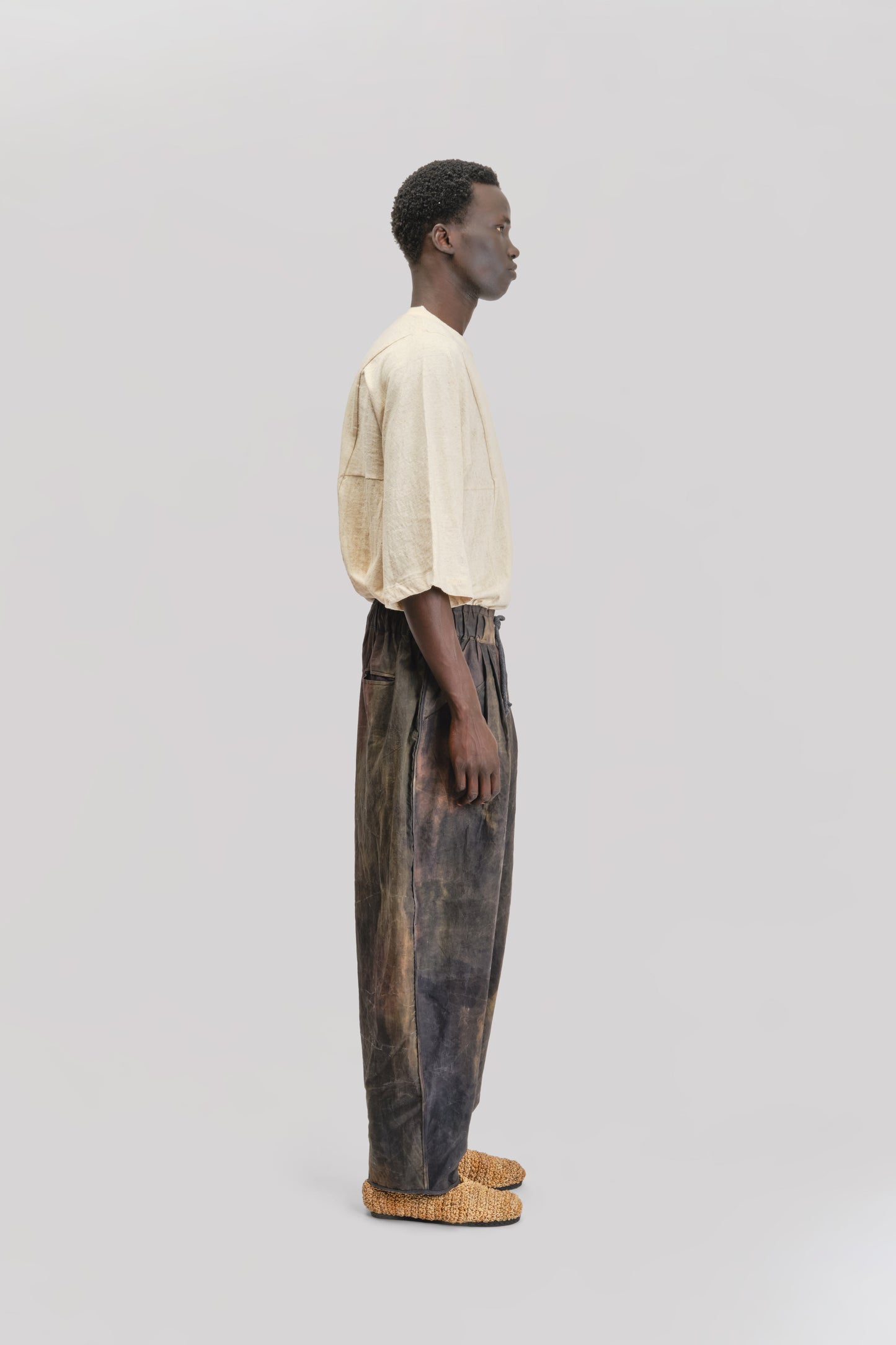 Sailor Pant – Hand Painted Cotton Poplin – Dark Monet