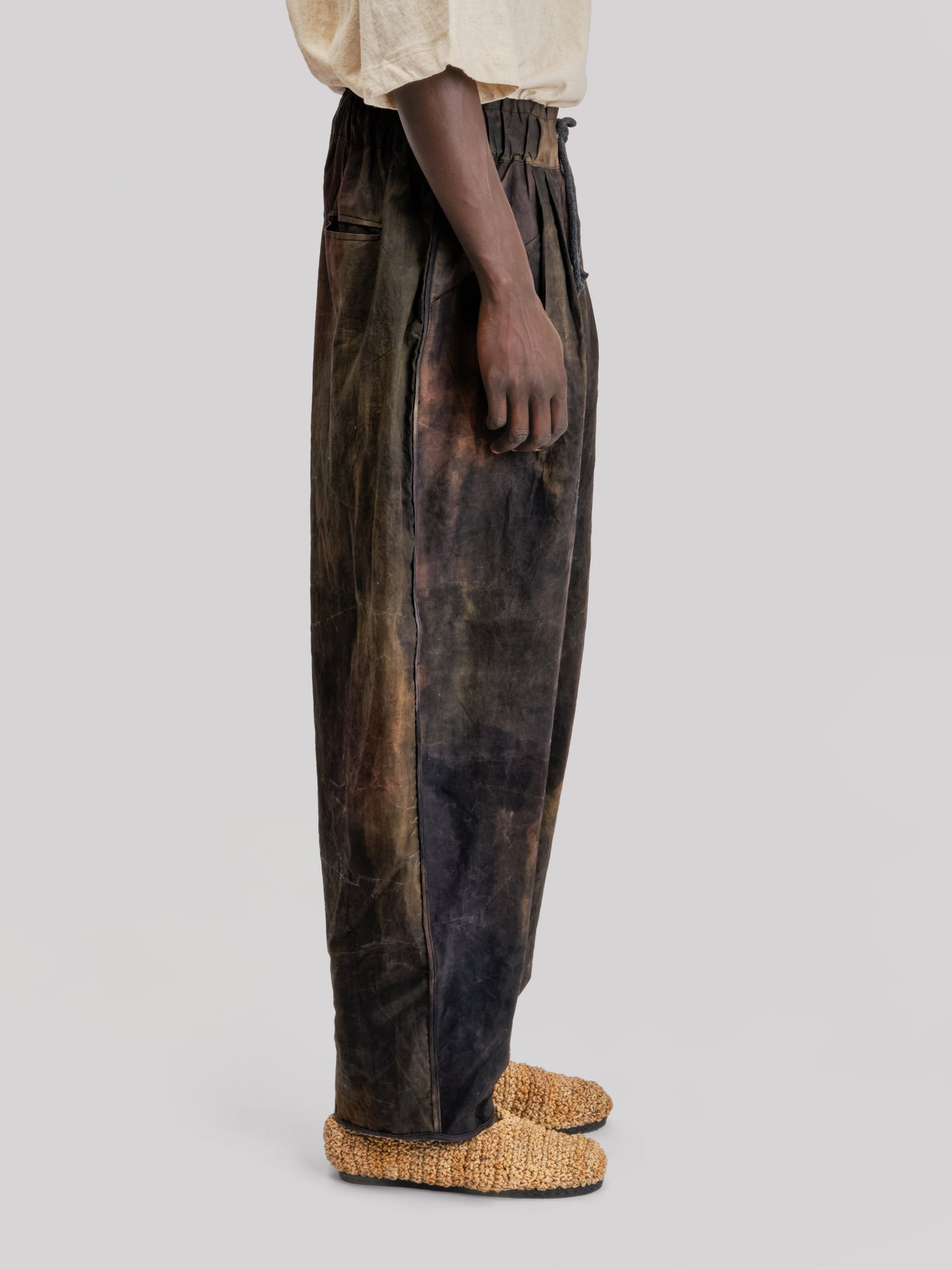 Sailor Pant – Hand Painted Cotton – Dark Monet
