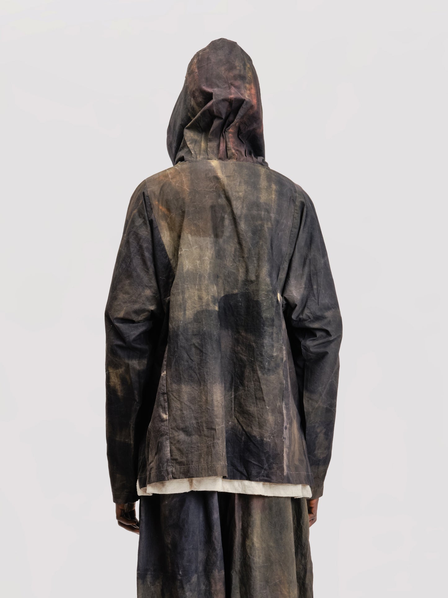 Fisherman Hoodie – Hand Painted Cotton – Dark Monet