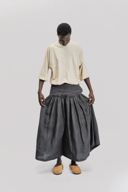 Bedouin Pant - Japanese Stonewashed Linen - Black