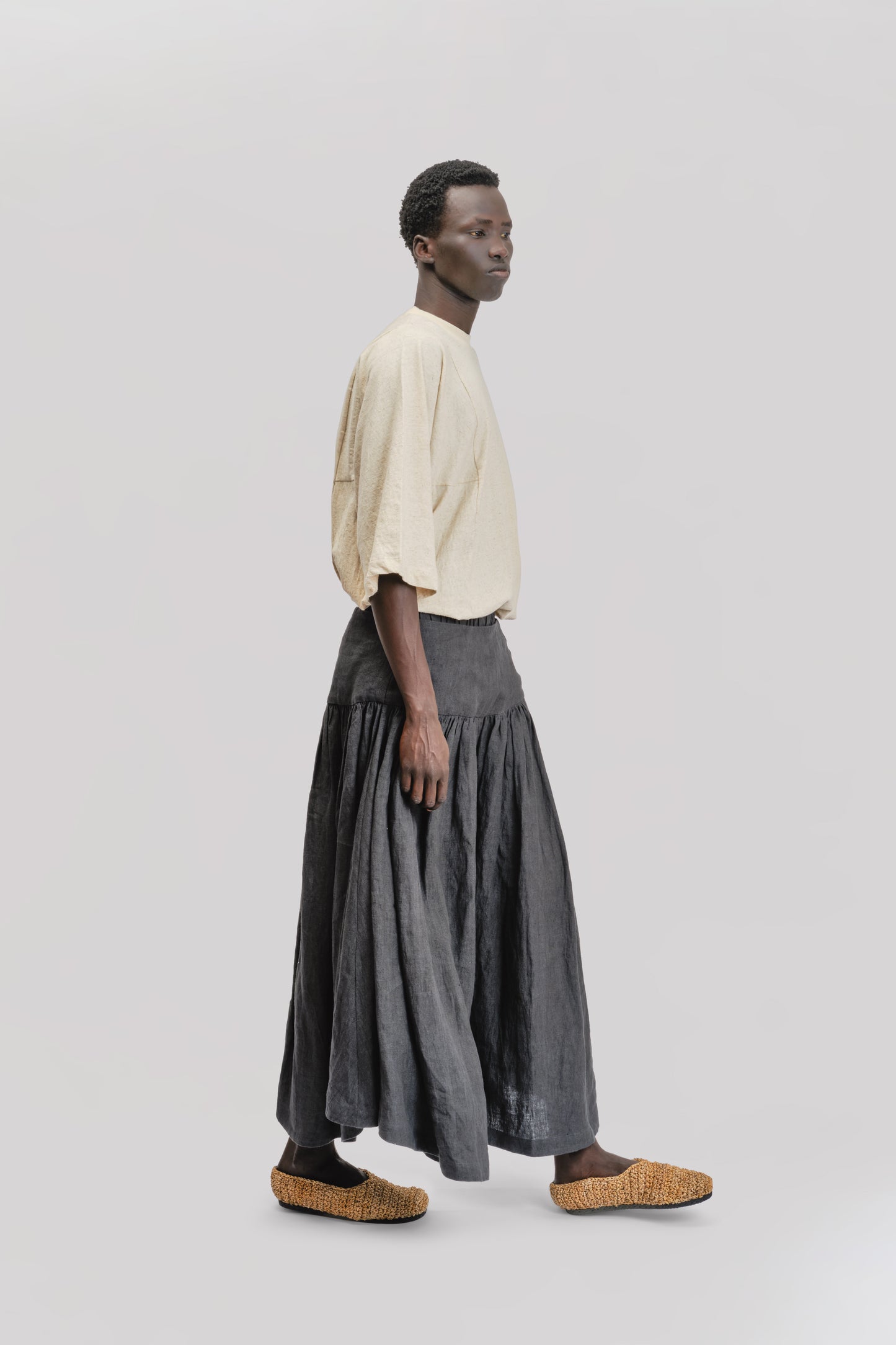 Bedouin Pant - Japanese Stonewashed Linen - Black