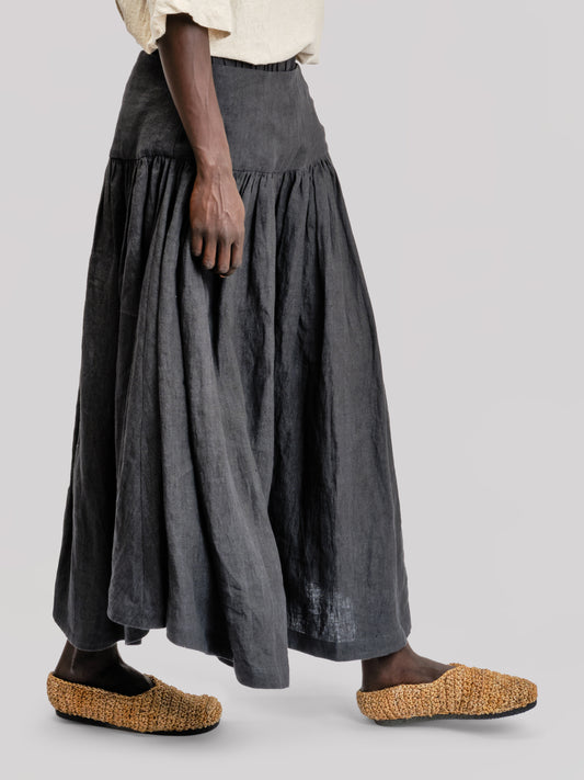 Bedouin Pant - Japanese Stonewashed Linen - Black