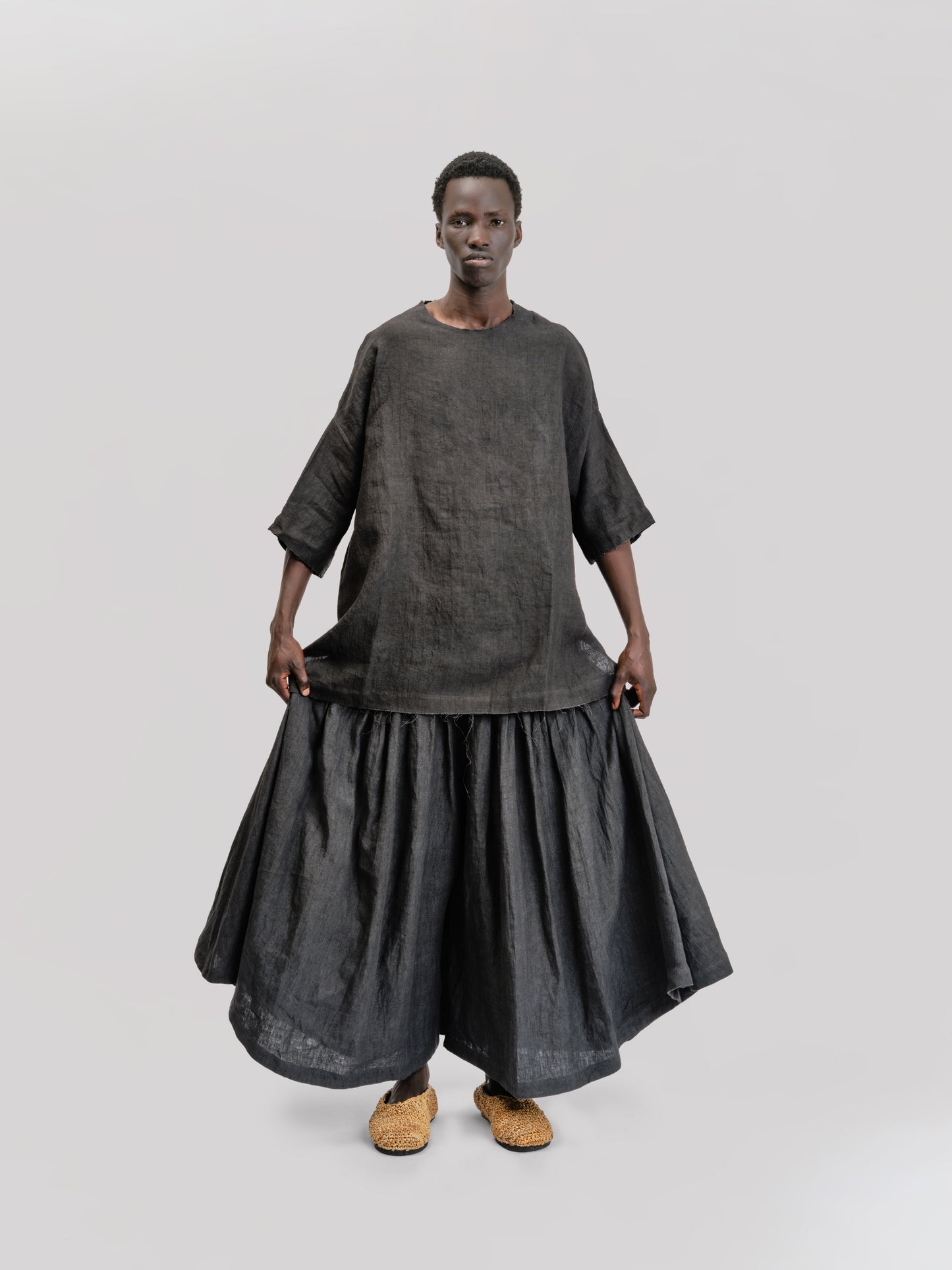 Bedouin Pant - Japanese Stonewashed Linen - Black