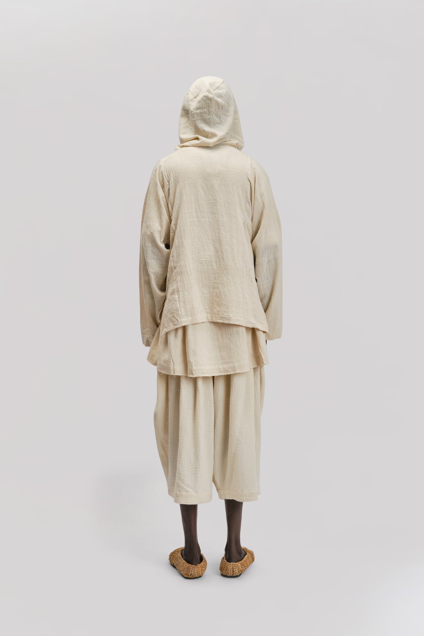 Fisherman Hoodie – Handloom Kala Cotton – Cream