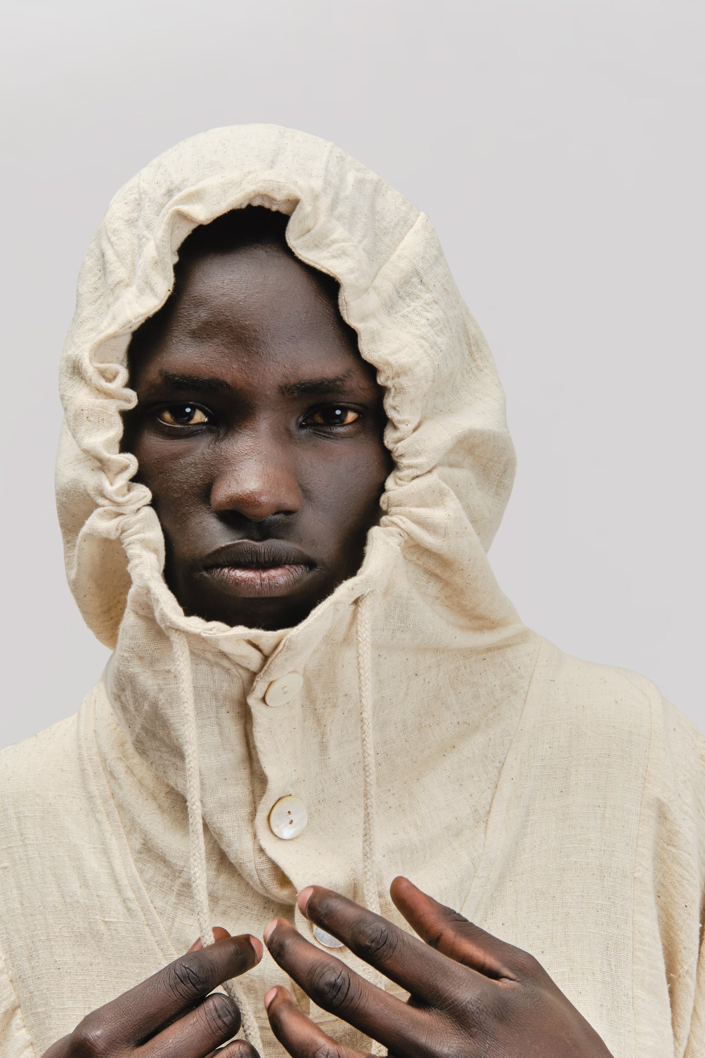 Fisherman Hoodie – Handloom Kala Cotton – Cream