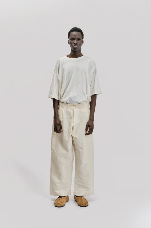 Farmer Pant – Cotton Linen – Cream