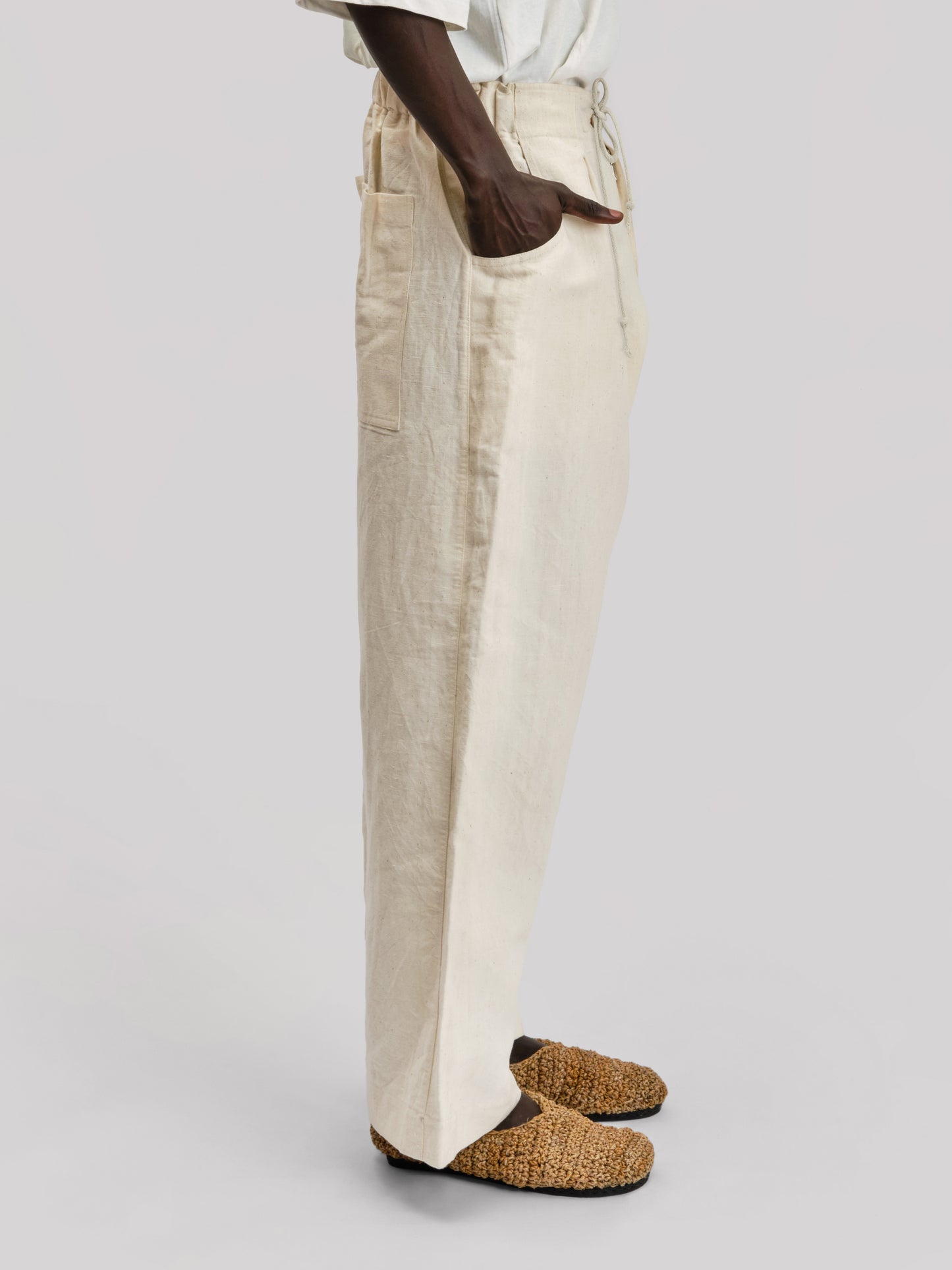 Farmer Pant – Cotton Linen – Cream