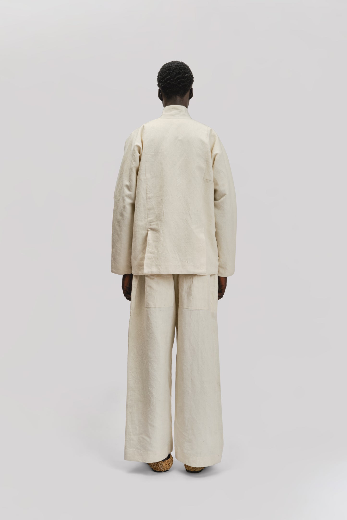 Fisherman Jacket – Handwoven Cotton Linen – Cream