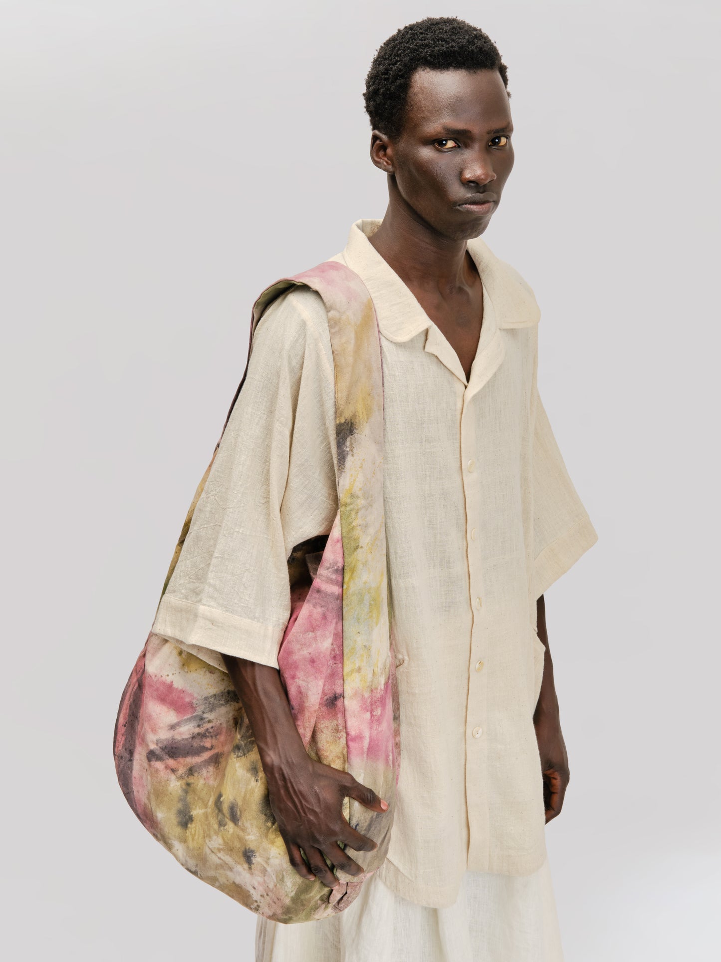 Short Sleeve Farmer Shirt – Handloom Kala Cotton – Natural