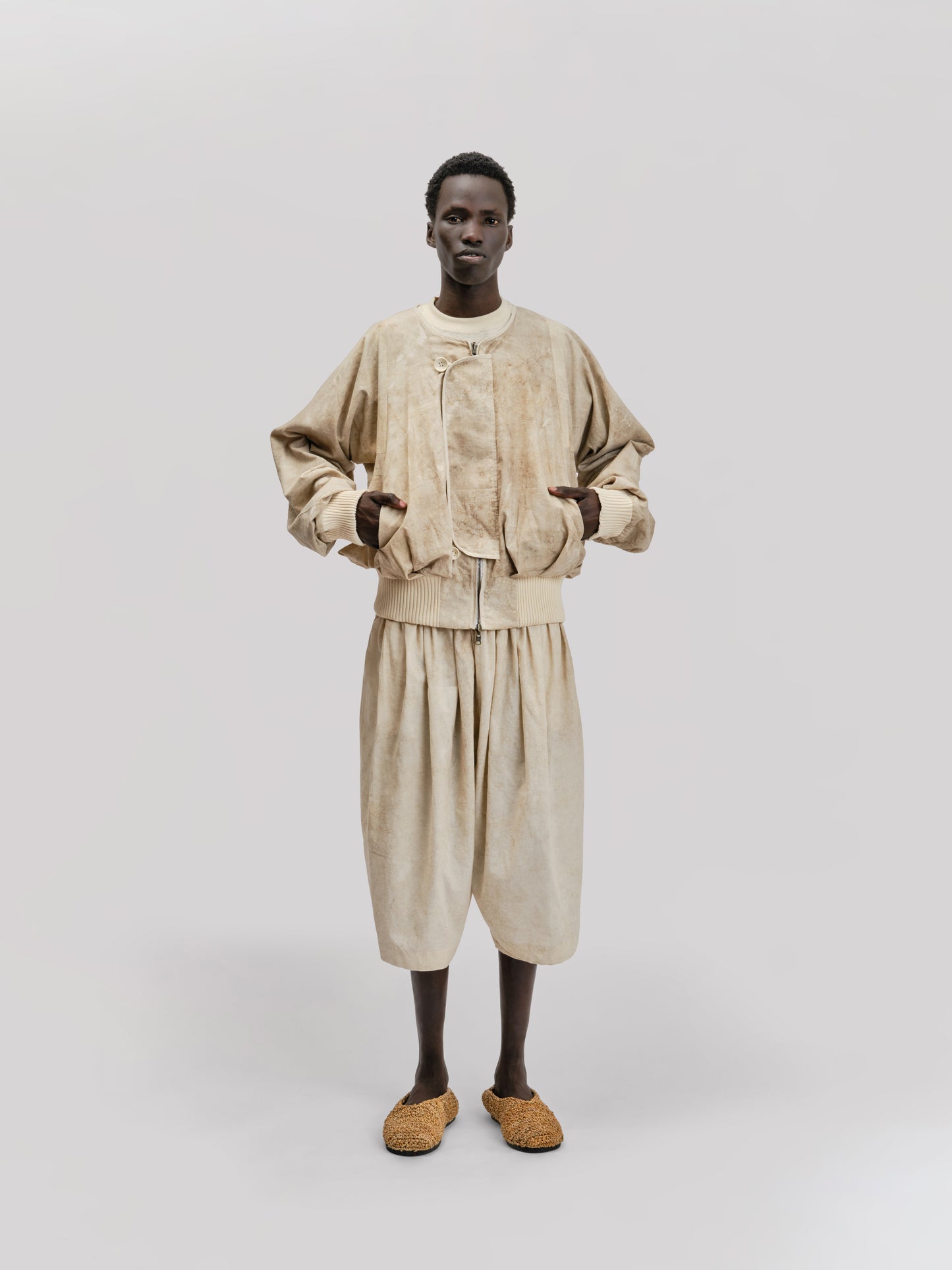 Roly Poly Jacket - Dabu Organic Cotton - Cream Mud