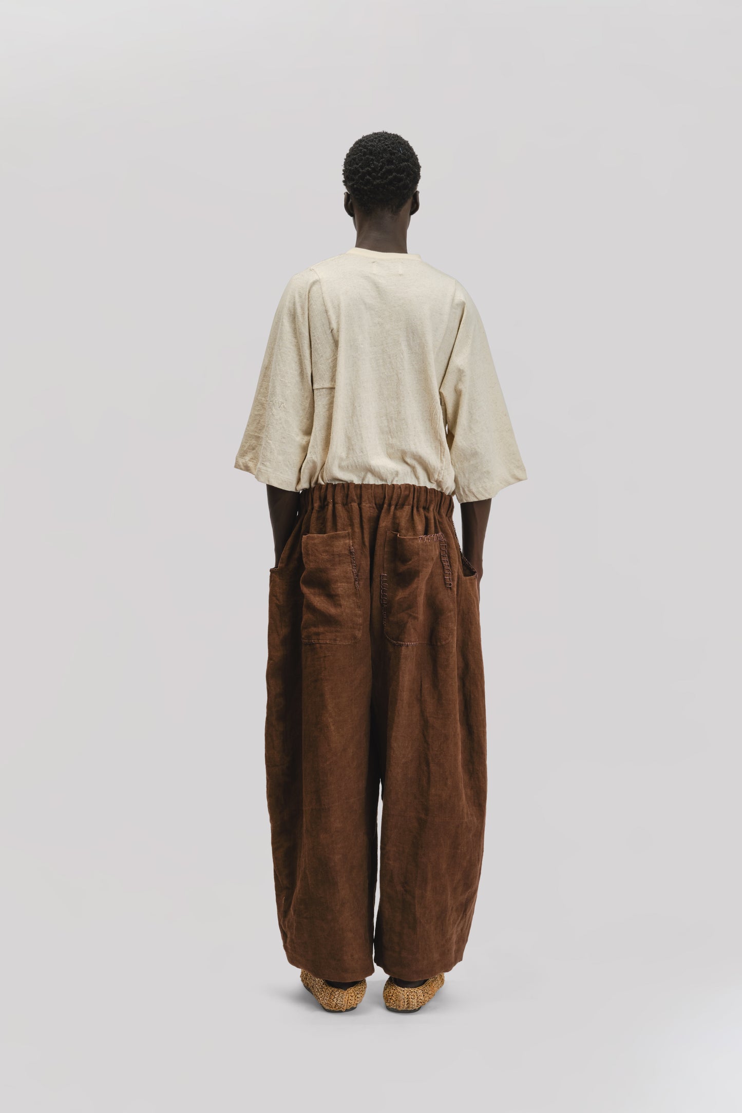 Fisherman Pant - Japanese Stonewashed Linen - Brown