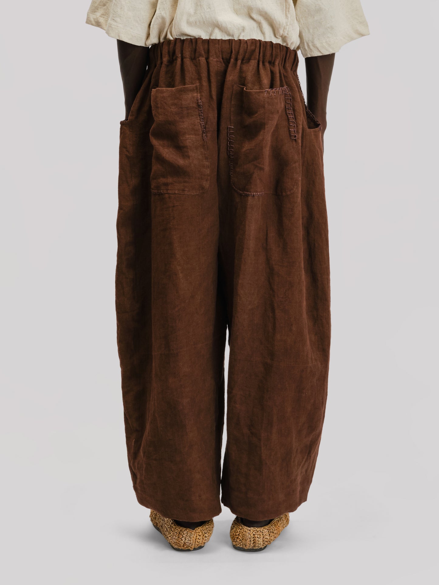 Fisherman Pant – Japanese Stonewashed Linen – Brown