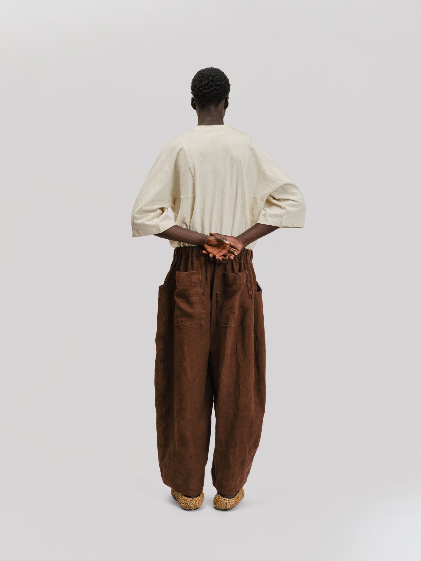 Fisherman Pant – Japanese Stonewashed Linen – Brown