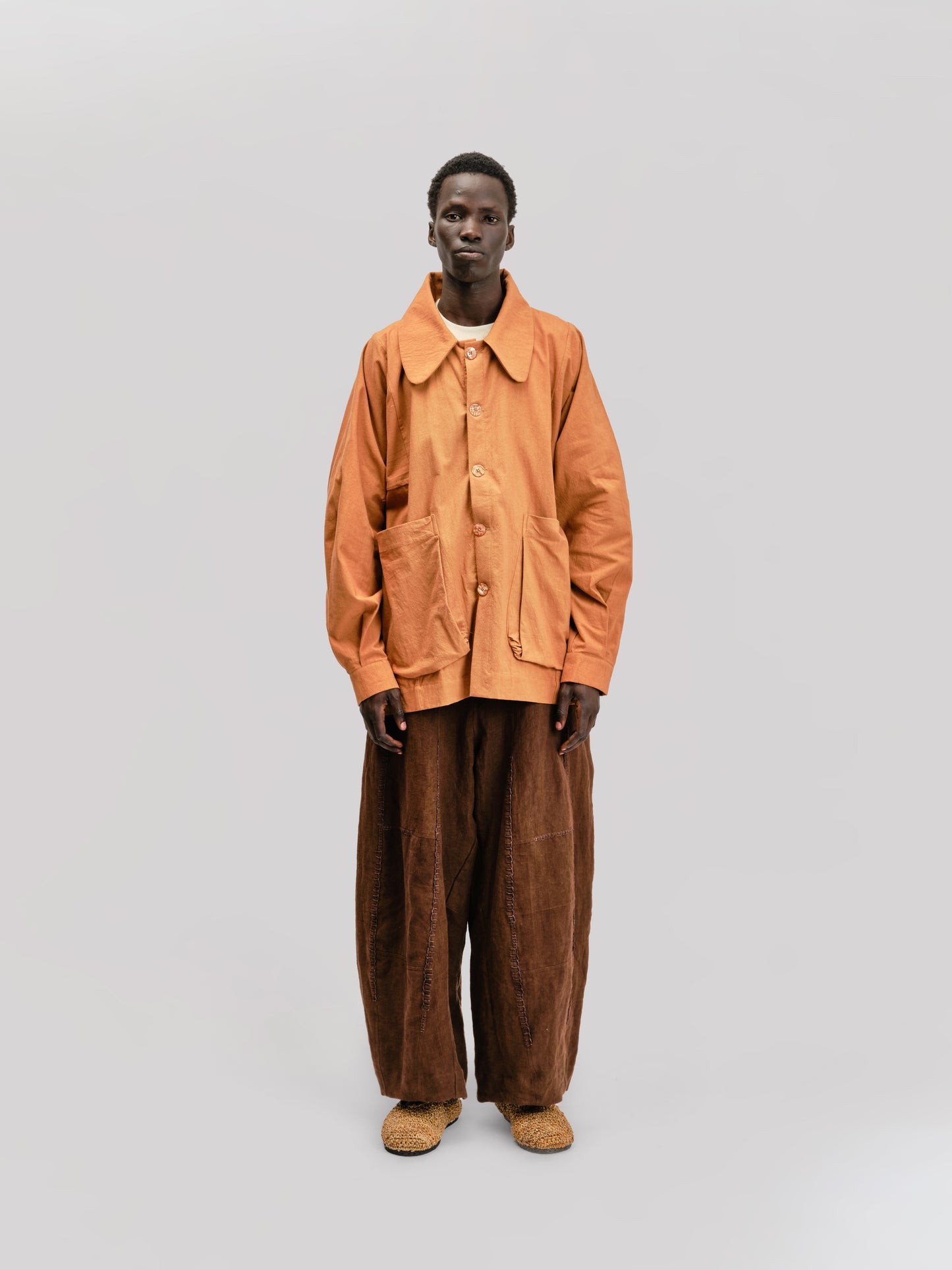Fisherman Pant – Japanese Stonewashed Linen – Brown