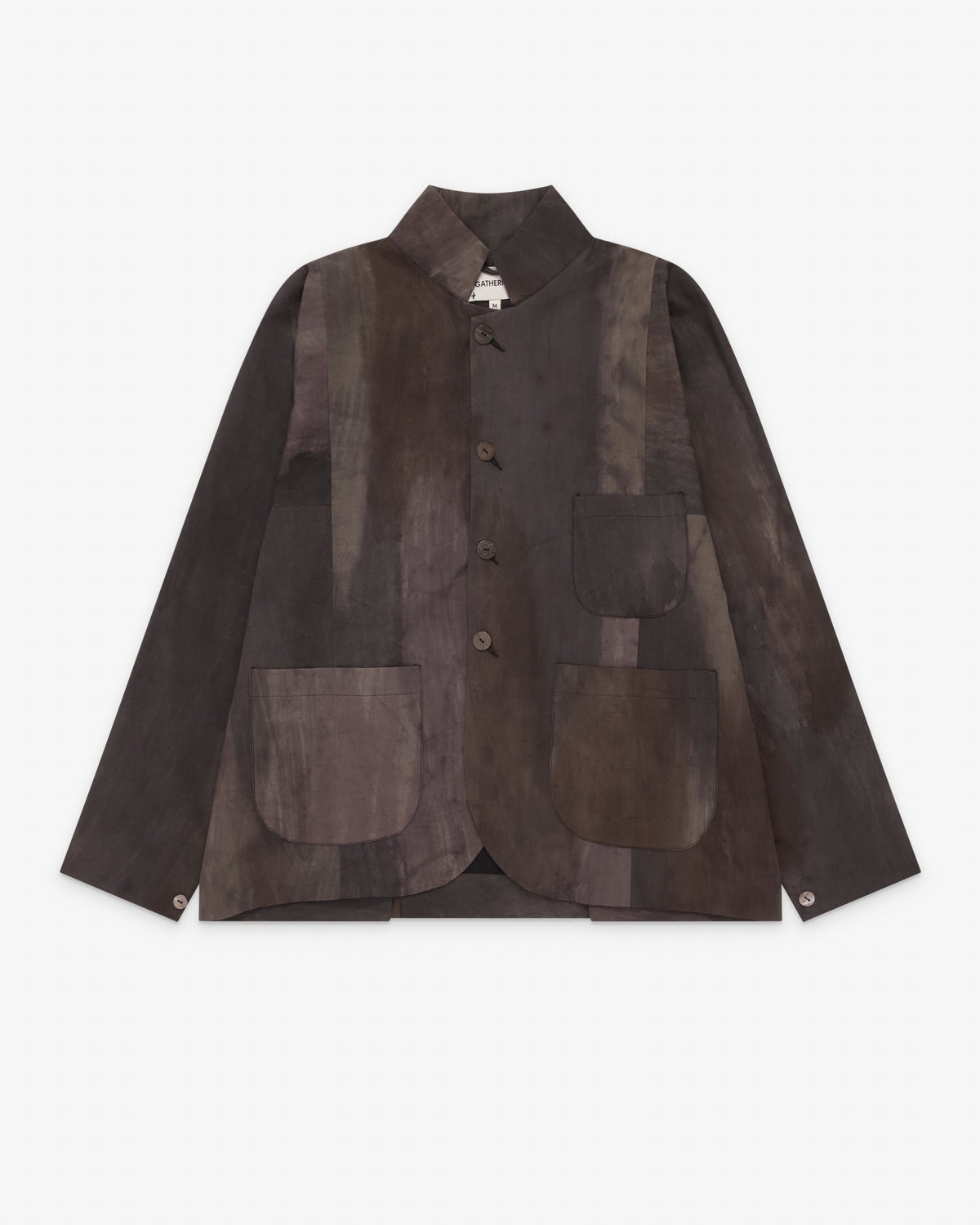 Fisherman Jacket – Hand Painted Cotton – Dark Monet, front