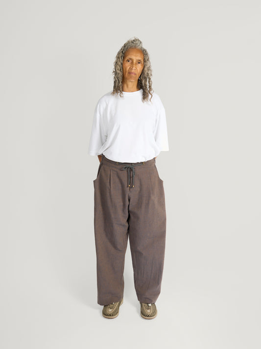 Farmer Pant – Fuuai Cotton – Chocolate Brown