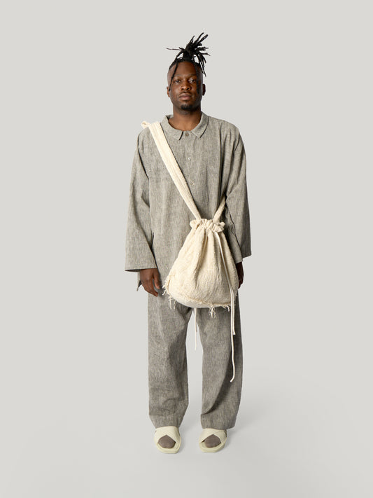 Pear Drop Bag – Handwoven Javanese Cotton – Beige