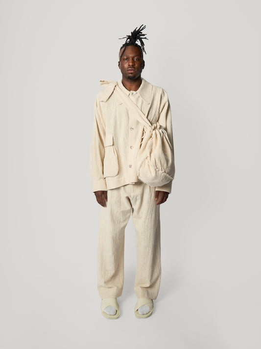 Pear Drop Bag – Handwoven Kala Cotton – Natural White