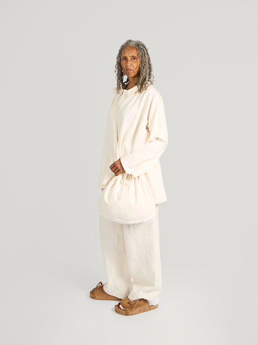 Pear Drop Bag – Herringbone Fuuai Cotton – Cream