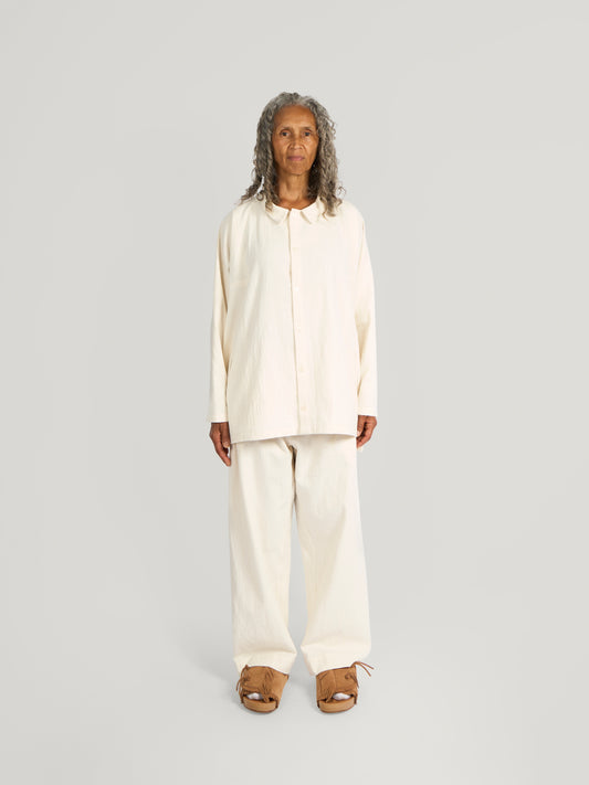 Farmer Pant – Herringbone Fuuai Cotton – Cream