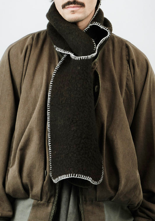Baba Scarf – Handwoven Spuruk Wool – Dark Brown