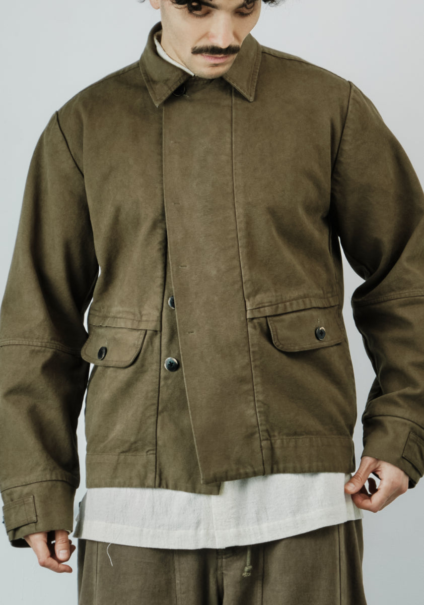 Blouson Jacket – Stonewashed Duck Canvas – Dark Green