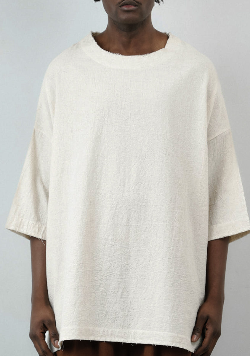 Beekeeper T-Shirt – Crinkled Cotton Linen – Natural