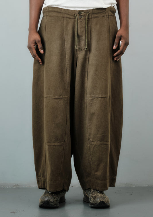 Fisherman Pant – Stonewashed Drill Cotton – Green