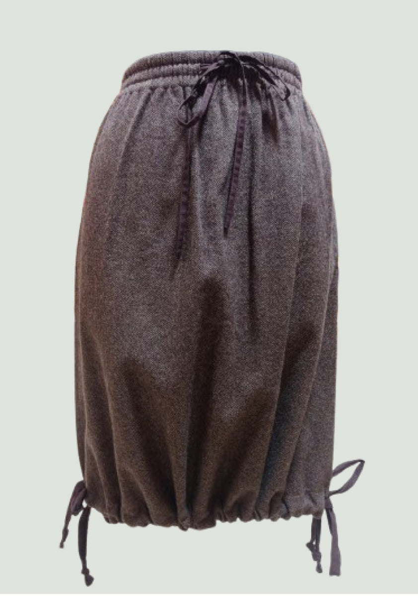 Roly Poly Skirt – Handwoven Wool Twill – Brown