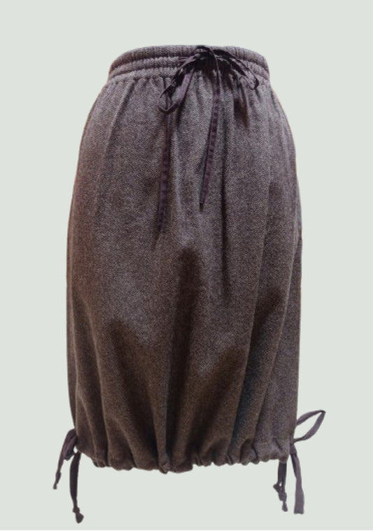 Roly Poly Skirt – Handwoven Wool Twill – Brown