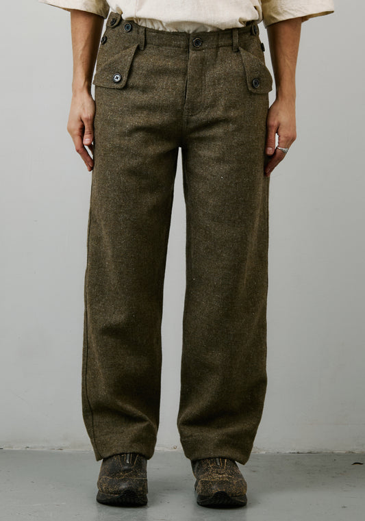 Three Button Pant – British Army Wool – Green
