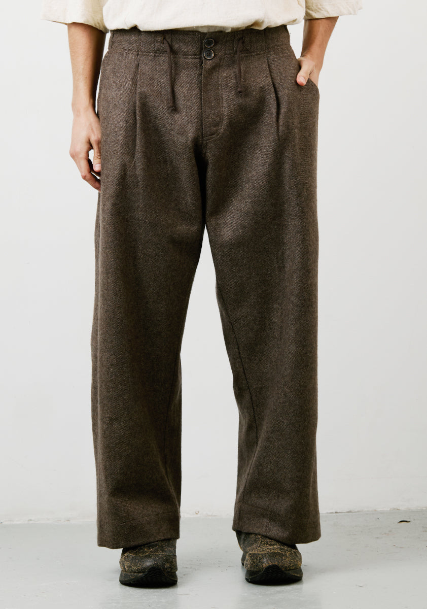 Farmer Pant – Handwoven Wool Twill – Brown