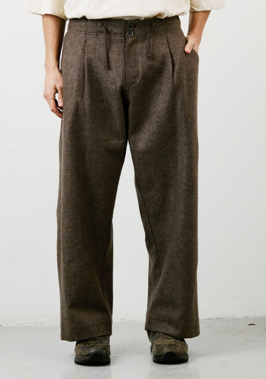 Farmer Pant – Handwoven Wool Twill – Brown